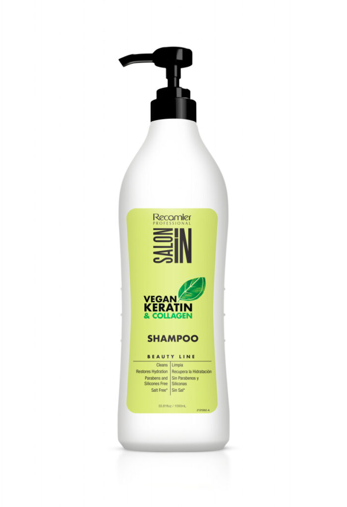 SHAMPOO VEGAN KERATIN Y COLAGENO SALON IN 1000 ML