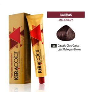 TINTE KERACOLOR 5.5 CASTAÑO CLARO CAOBA 70 GR + OXIGENTA