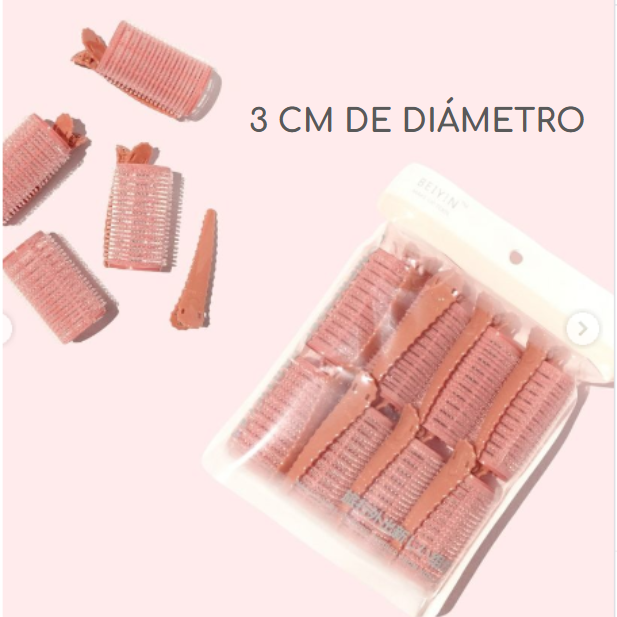 RULERO CON PINZA 3CM DIAMETRO 8 UNID