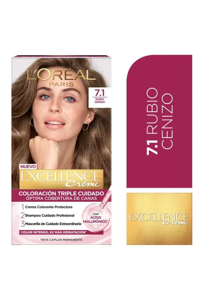 TINTE LOREAL EXCELLENCE 7.1 RUBIO CENIZO KIT